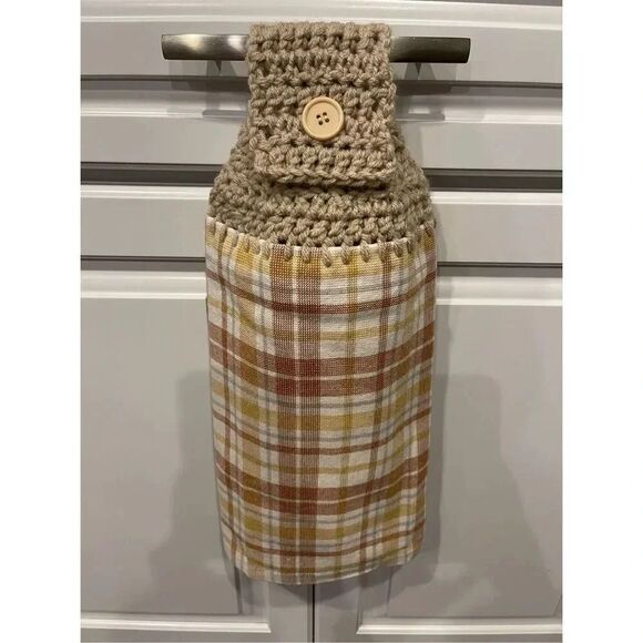 Crochet Top Kitchen Towel- Spring Plaids - Picture 3 of 3